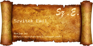 Szvitek Emil névjegykártya