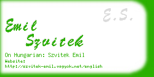 emil szvitek business card